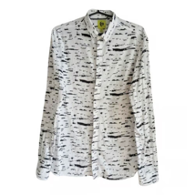 Noose and Monkey Mens Pixel Whited Long Sleeved Button Down Shirt  size M - £18.04 GBP