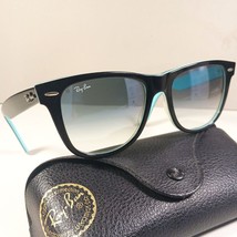 Ray Ban RB 2140 1001 Blue/Black Wayfarer Handmade Unisex Sunglasses Ital... - $94.99