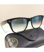 Ray Ban RB 2140 1001 Blue/Black Wayfarer Handmade Unisex Sunglasses Italy w/Case - $94.99