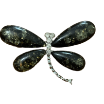 Dragonfly Rhinestone Brooch Pin Costume Jewelry - £6.29 GBP