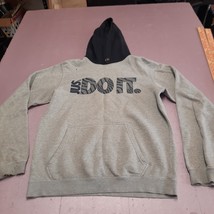 Nike Hoodie Adult Medium Gray Just Do It Sweater Sweatshirt Pullover Swoosh - $22.99