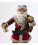 Christmas Figurine Santa Clause Old World Fabric Mache 7&quot; Original Box V... - £14.84 GBP