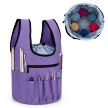 Knitting Tote Bag, Yarn Project Wristlet Bag With Drawstring For Knittin... - £25.09 GBP