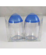 New 2007 Simply Summer Clear With Blue Tops 3.5&quot;&quot; Salt &amp; Pepper Shakers - $13.93 CAD
