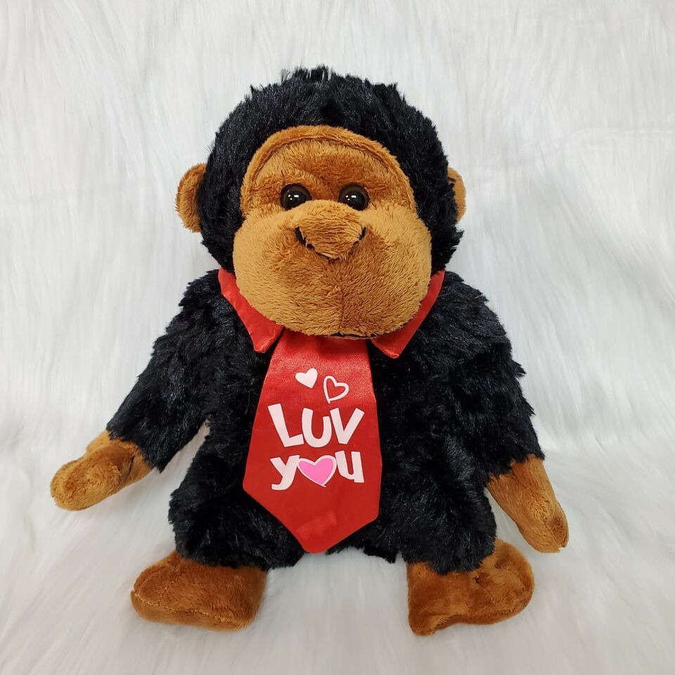 Primary image for Dan Dee Plush Gorilla Luv You Tie Black 10" Plush Valentine Stuffed Toy B229