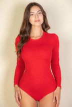 Women&#39;s Solid Long Sleeve Round Neck Bodysuit - £12.46 GBP