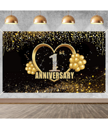 1 Year Anniversary Banner Decorations Extra Large Happy For Outdoor Indo... - £15.71 GBP