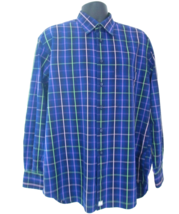 Delsiena 1953 Purple Check With Green Neck Men’s Long Sleeved Shirt Size... - £13.50 GBP