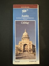 AAA Members Citimap Of Austin Texas Including Georgetown And Round Rock. - $6.00