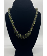 Dark Moss Green Bubble Cluster Kumihimo Necklace - $191.47 CAD