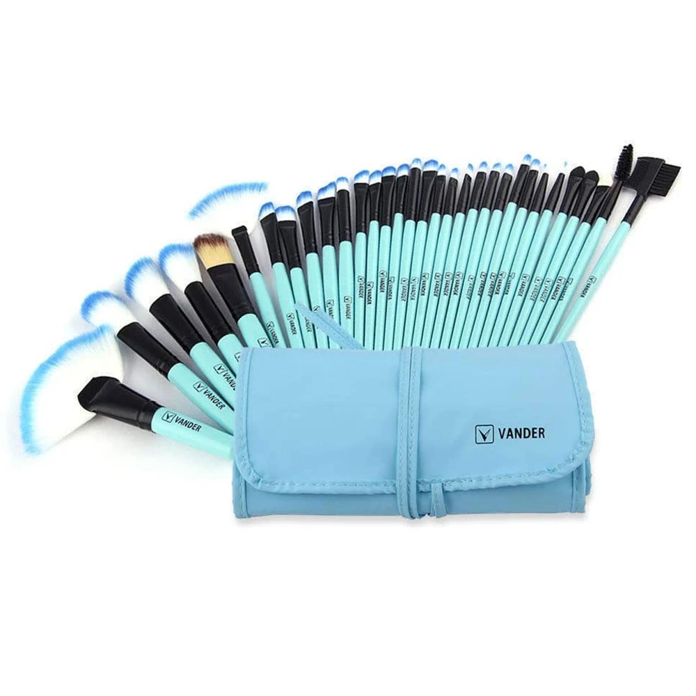 Makeup Brushes 32pcs, Soft Synthetic Kabuki Cosmetic Eyebrow Shadow Makeup Brush - £29.17 GBP