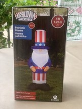 Gemmy Inflatable LED Patriotic Gnome 4ft Tall - £88.41 GBP