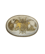Safari Club S. Silver International Lion Belt Buckle 22k Plate on Silver... - $292.05