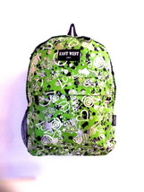 PEACE SIGNS Hearts Backpack  Green Lime  Daypack School  Hiking Camping ... - £13.37 GBP