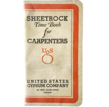 1936 United States Gypsum Sheetrock Time Book USG Carpenters Booklet F10 - $24.99