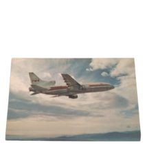 Postcard TWA L-1011 In Flight with TWA Trans World Airlines Chrome Unposted - $4.15