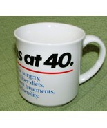 LIFE BEGINS AT 40 GAG MUG VINTAGE COFFEE TEA CUP WHITE CERAMIC RECYCLED ... - £7.18 GBP