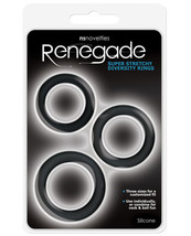 Renegade Diversity Rings - Black Pack of 3 - £14.14 GBP