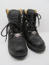 Wicked Road Warrior Womens Black Leather Biker Boots Size US 7 EUR 38 GUC - $39.00