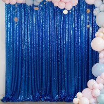 Royal Blue 8Ftx8Ft Sequin Photo Backdrop Sequin Backdrop Curtains PhotographyBac - £59.38 GBP