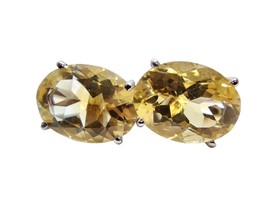 Big Citrine Cufflinks Men 12x16 mm Oval Citrine Cufflinks Men 925 Silver - £103.59 GBP