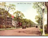 Lake Shore Drive Street Vista Chicago Illinois Il Unp DB Cartolina Y5 - $4.04