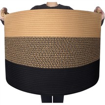 Xxxxlarge 22 X 16 Inches Decorative Cotton Rope Basket, Blanket Basket Living Ro - £50.12 GBP