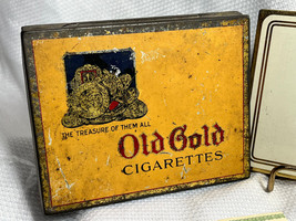 Three Flat Cigarette Tins Chesterfield &amp; Old Gold With Old Chesterfield Coupons  - £27.61 GBP
