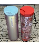 2 Starbucks Tumbler Cup Lot Acrylic Iridescent Mermaid Valentines Day Li... - €21,54 EUR