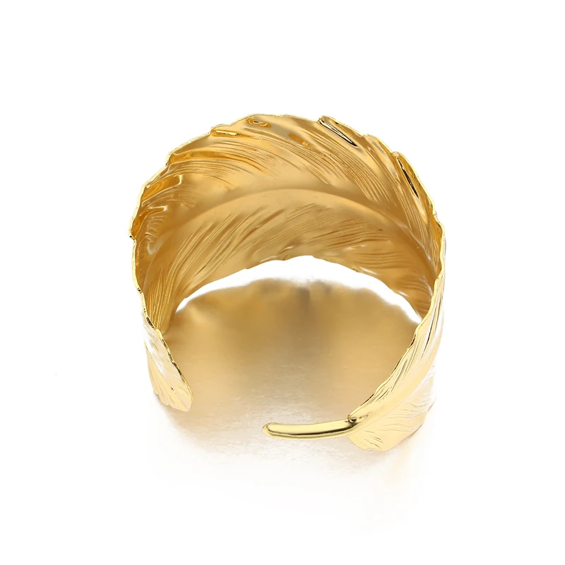 Dayoff Simple Gold Leaf Open Cuff Bangles Bracelets For Women Jewelry Hollow Met - £14.98 GBP