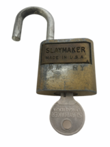 Slaymaker Cylinder Lock and Key Padlock Lancaster PA Small 1 1/2&quot;W x 2 5/8&quot;H - £9.58 GBP