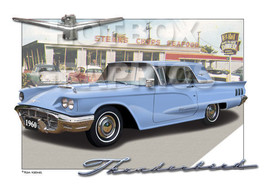 FORD THUNDERBIRD 1960 - PERSONALISED ILLUSTRATION OF YOUR CAR - $26.24