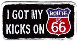 I Got My Kicks On Route 66 Highway Mc Club Biker Patriot Biker Patch PAT-0855 - £5.50 GBP