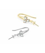 925 Sterling Silver Pearl Earring Connector + Hook w/Rhinestone Jewelry ... - $11.13 CAD