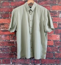 Levi Strauss Signature Men&#39;s Casual Short Sleeve Shirt XL Green Plaid - £10.16 GBP