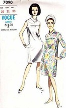 Vintage 1960&#39;s Misses&#39; DRESS Vogue Pattern 7090 Size 10 - $12.00