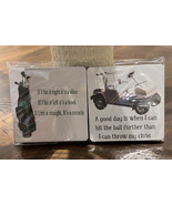 Golf Clubs Golfer GOLF CART Foam Coaster Set of 4  New - £15.02 GBP