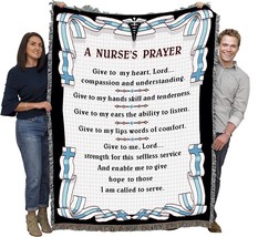 Pure Country Weavers Nurse Prayer Blanket (72X54) Is A Woven Cotton Gift - £67.63 GBP