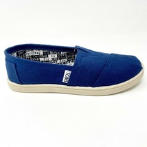Toms Classics Navy Canvas Youth Slip On Casual Flat Shoes - £22.34 GBP