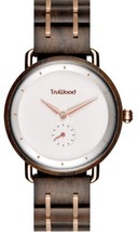 TruWood Men’s Wooden Watch Orion Sharp 41mm Black Rose Gold Color Wooden Watch - £100.42 GBP
