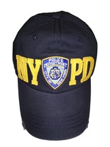NYPD Baseball Hat New York Police Department Big Gold Distressed Navy Bl... - £12.66 GBP