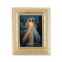 Divine Mercy Antique Gold Frame, 3 3/4 x 4 3/4 inches with Two Free Prayer Cards - £17.49 GBP