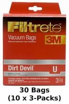 30 x NEW 3M Filtrete Micro Allergen Dirt Devil Type U Vacuum Bags 65703Q 65703A - £14.76 GBP