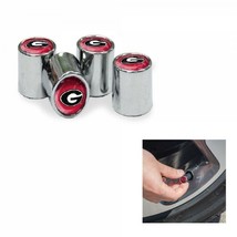 georgia bulldogs ncaa college team logo chrome car auto tire valve stem caps set - £23.53 GBP