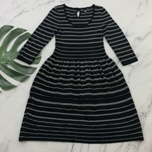 Knitted Knotted Anthropologie Elodie Sweater Knit Dress Sz S Black White Stripe - £25.68 GBP