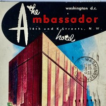 Vintage 1960 Ambassador Hotel Postcard Washington DC Mailed Posted 1 Cent Stamps - £14.89 GBP