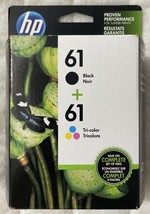 HP 61 Black Tri-Color Ink Cartridge CR259FN CH561WN CH562WN Exp 2026+ Re... - $43.98