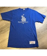 LA Dodgers Size M VTG Majestic Screen Printed T-Shirt Shadow Logo - £9.41 GBP