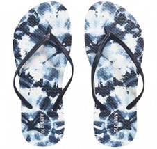 Old Navy Shibori Blue Tie Dye Flip Flops Women Size 7 Summer Sandals Shoes Beach - £9.48 GBP