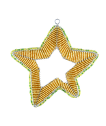 Handmade Beaded Star Ornament – Haitian Artisan Holiday Décor-Festive Ch... - $457.54 MXN